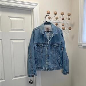 International Denim - Classic Baggy Denim Jacket - Medium Wash Blue - XL